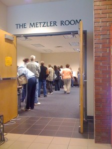 Voters line up to cast a ballot in Wooster, OH