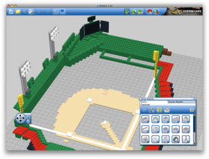Lego Digital Designer allowed me to select from a good assortment of pieces and build my model