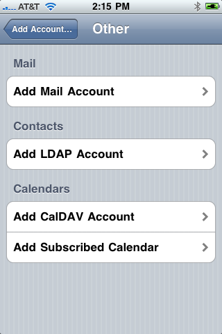 iPhone 3.0 includes direct over-the-air use of CalDAV, ICS, and LDAP servers