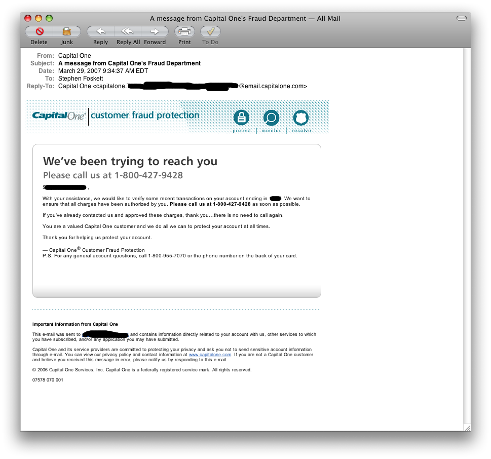 Although it looks like a phishing come-on, this email was totally legit!