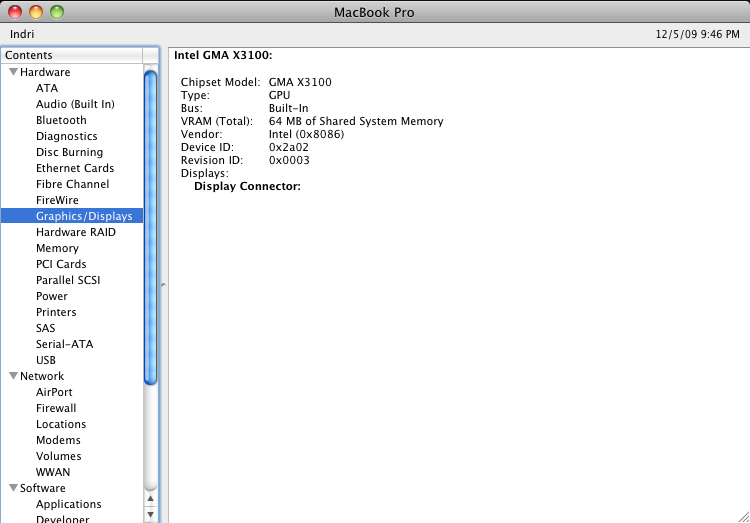 The nVidia 8600M GT graphics in my late-2007 MacBook Pro seem to have gone missing!