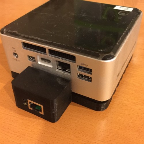 Here's my NUC with two Ethernet ports, ready for ESX!