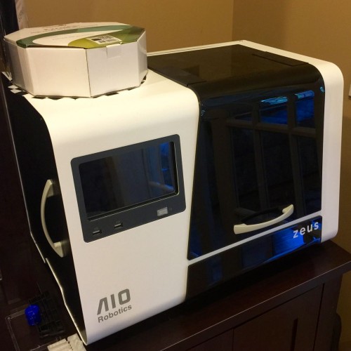 The AIO Robotics Zeus is a well-built all-in-one 3D printer, scanner, copier, and fax with a touch screen computer controller