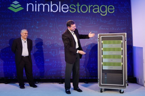 Suresh Vasudevan and Varun Mehta unveil Nimble's all-flash AF7000 storage array